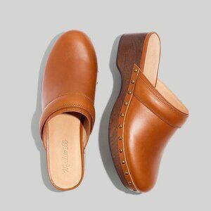 Madewell Cecily Clog in Cognac Oiled Leather